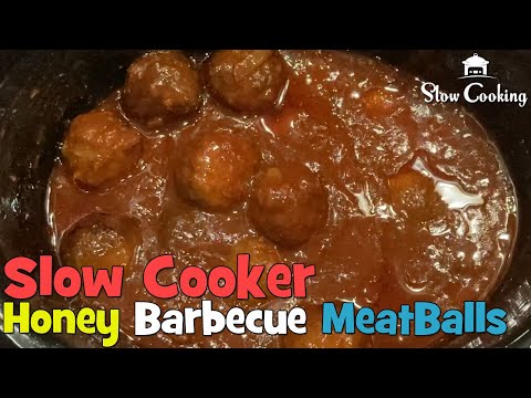 Amazing Honey Barbecue Slow Cooker Meatballs