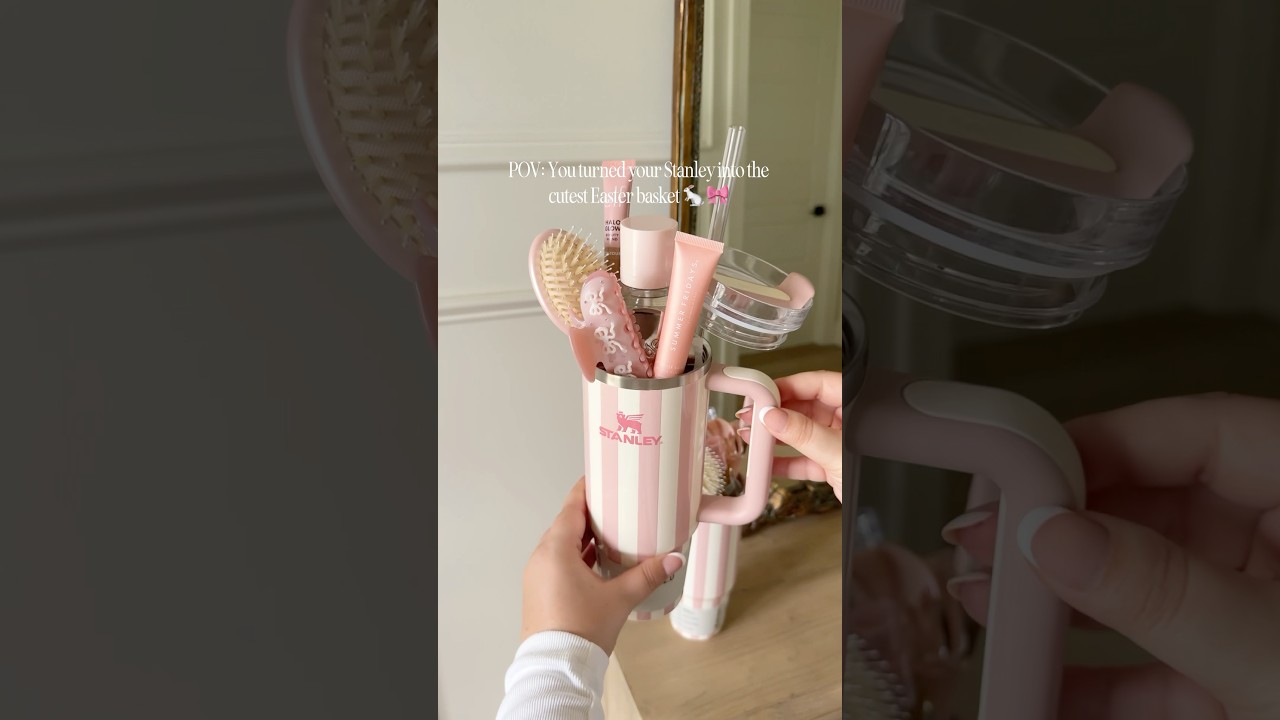 Cutest Easter basket idea 🐇🎀 #stanley #giftsforher #easterbasket #girlyaesthetic
