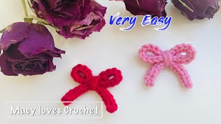 CROCHET Very Simple Bow | chain stitches & slip stitches only | EASY