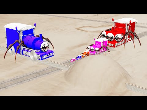 Choo Choo Charles Train Triple Head Big & Small Vs Choo Choo Charles Train Vs Bulge - BeamNG.Drive
