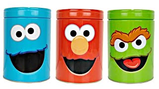 Sesame Street Counting with Elmo and the Cookie Monster Coin Banks Pretend Play!