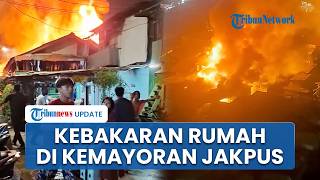 Kebakaran Hebat Landa Permukiman Warga di Kemayoran Jakpus, Kobaran Api & Asap Membumbung Tinggi