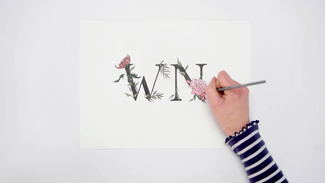 Tutorial : Fineliner Lettering With Botanical Elements