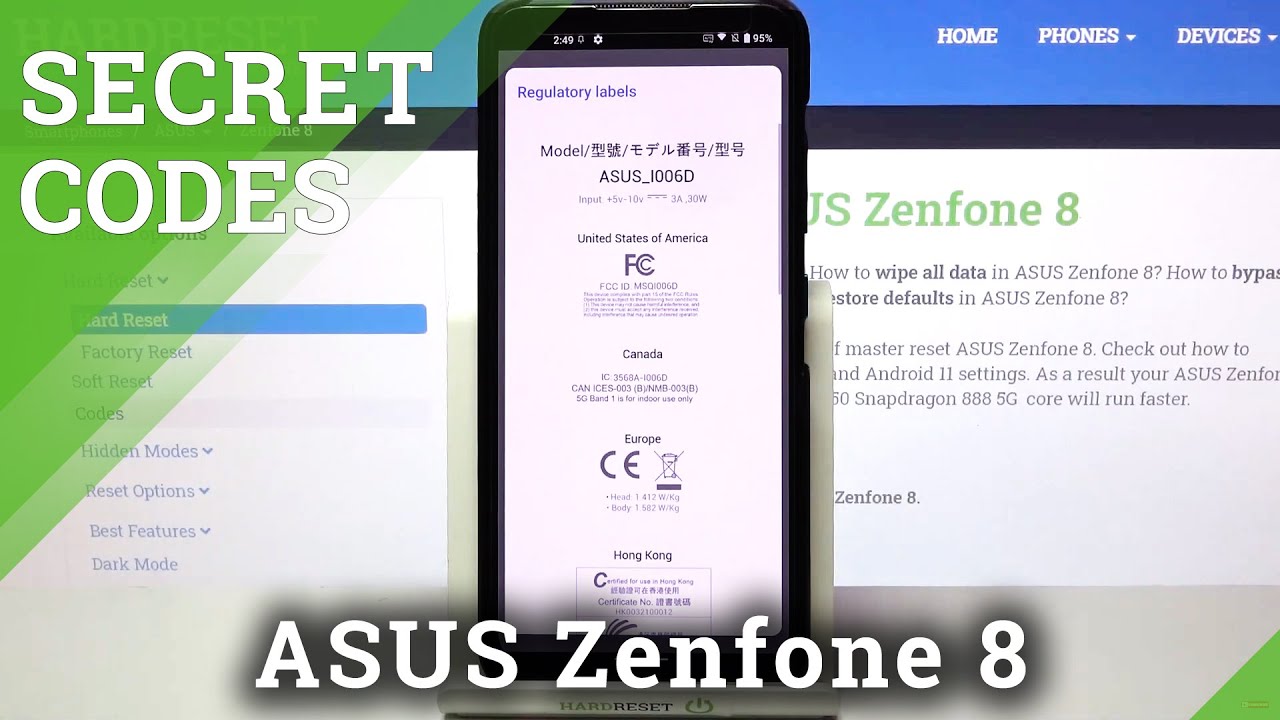 Secret Codes ASUS ZenFone 8 – Hidden Modes / Test Menu