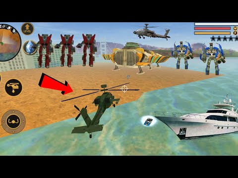 Vegas Crime Simulator (Helicopter Fight Car Robot) Helicopter Destroyer Auto Car Robot - Gameplay HD
