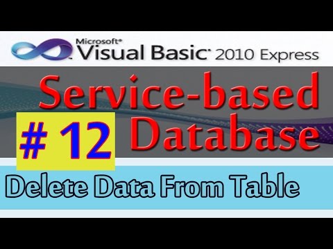 Service based Database, 12, Delete Data From Table, Database and Visual Basic 2010