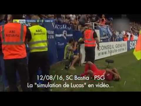 SC BASTIA vs PSG : EXCLUS LA SIMULATION DE LUCAS DISANS AVOIR ÉTÉ TOUCHER À LA TÊTE