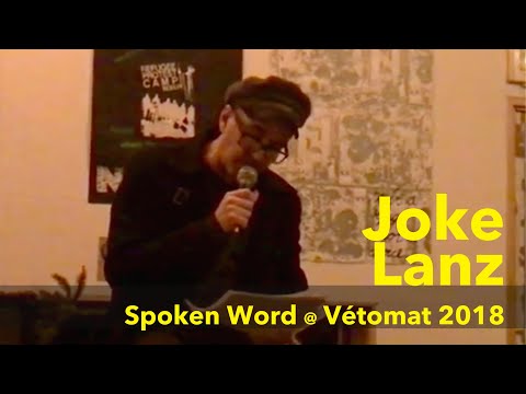Joke Lanz - Spoken Word Performance at Datacide event at Vétomat, Berlin, 17-12-2018