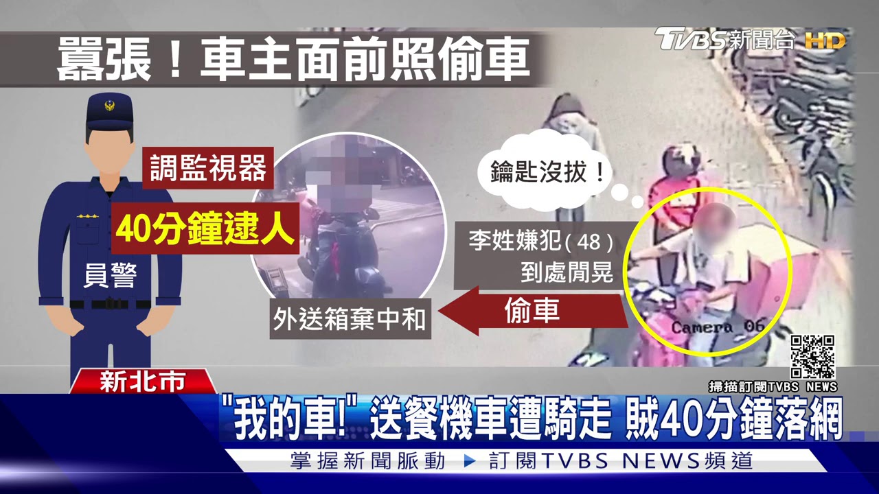 鑰匙沒拔!賊趁外送員送餐 竟偷騎車逃