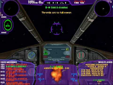 Playthrough of TIE Fighter Total Conversion Battle 1 Mission 5 - Attack Rebel Light Cruiser