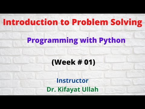 Introduction To Problem Solving Programming With Python Week01