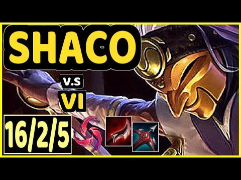 CHASESHACO (SHACO) vs VI - 16/2/5 KDA JUNGLE GAMEPLAY - NA Ranked GRANDMASTER