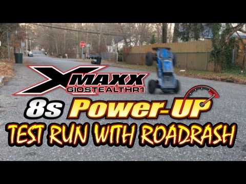 TRAXXAS X-MAXX 8S POWER-UP TEST RUN WITH ROAD RASH !!