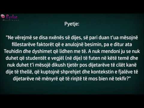 Kujt duhet ti mësohen faktorët që janë anulues të besimit? - Feuzan