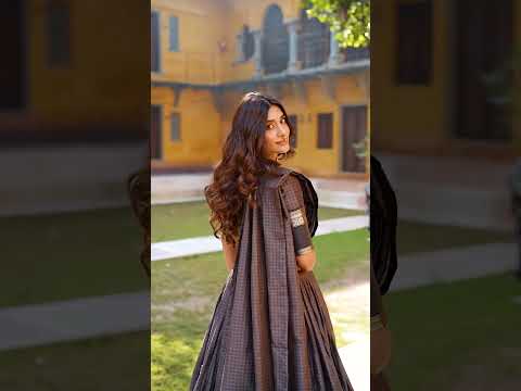 Gray Elegant Stitched Chettinad Cotton Lehenga with Checks & Zari Weaving – Traditional Festive Wear Set