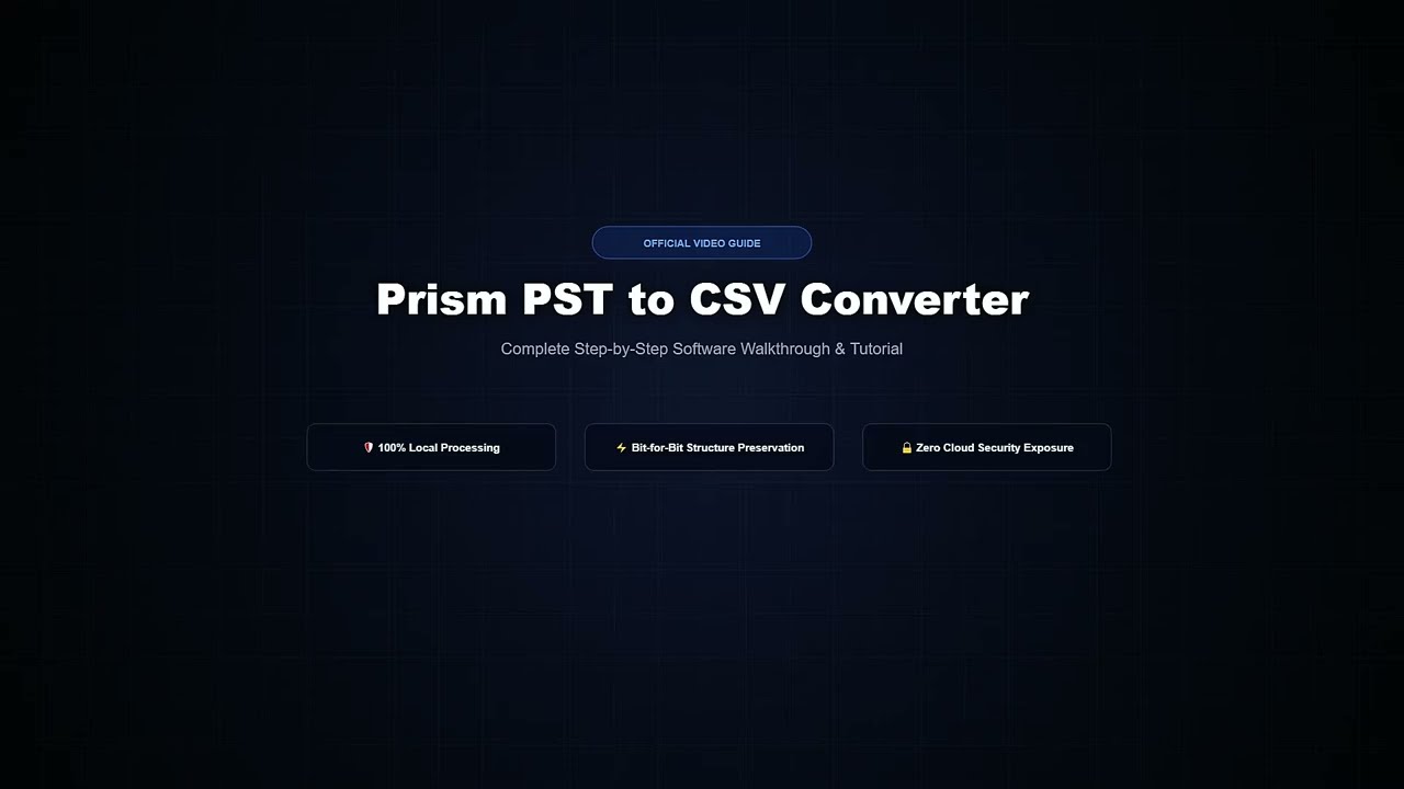 PST to CSV Converter video guide preview