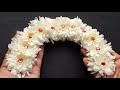 Easy Flower Mala For God How To Make Sevanthi Samanthi Chrysanthemum Flower Garland Flower Veni DIY