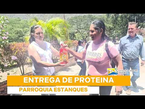 Entrega de proteína en la parroquia Estanques, municipio Sucre, Estado Mérida, Venezuela.