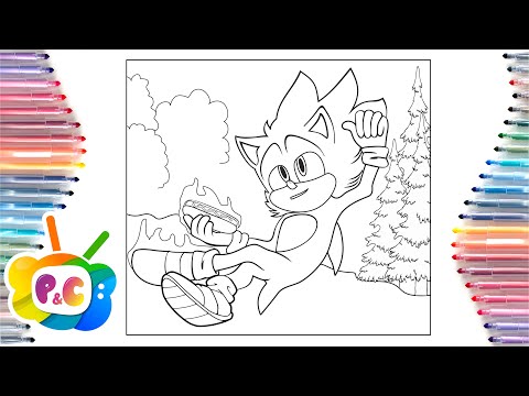 Sonic 2 the hedgehog coloring pages/ Super Sonic with hot-dog coloring/ Elektronomia - Collide [NCS]