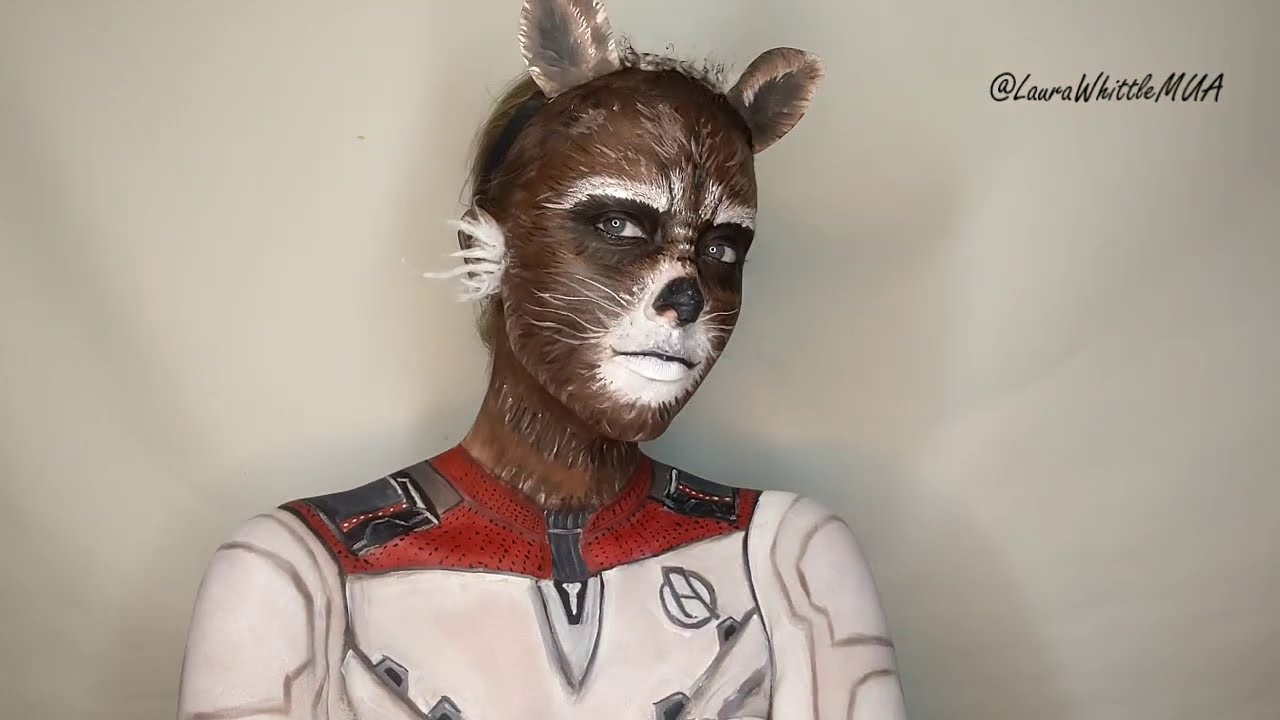 Rocket Raccoon Cosplay Makeup/Bodypaint Tutorial