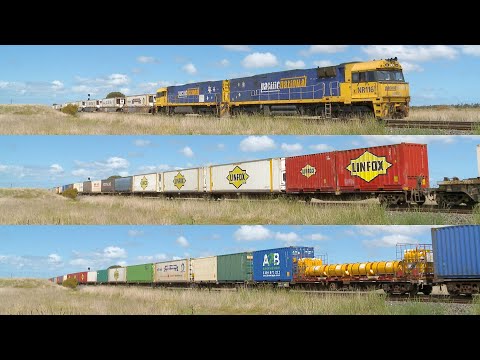 6MP4 Pacific National TOLL Container Train With Two NR Class Locomotives (1/11/2024) - PoathTV