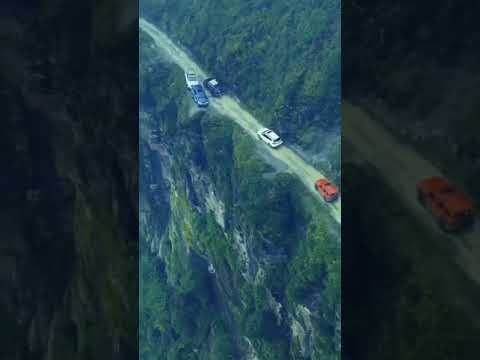 Traffic Jam in the Death Road, North Yungas Road, Bolivia