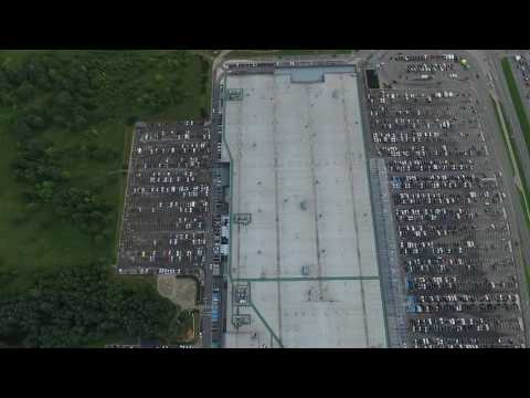 Royalty Free Aerial View Over Supermarket 2 Stock Video Footage Clip