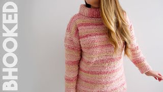 How to Crochet a Sweater EASY! "The Lounge" Crochet Sweater Tutorial
