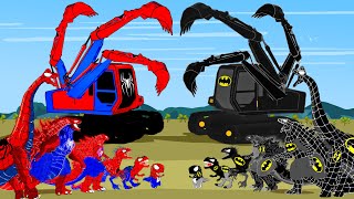 Download lagu SPIDER BRACHIOSAURUS vs BATMAN T-REX, TRICERATOPS, Excavator, Truck: Lost In Dinosaur Jurassic World mp3