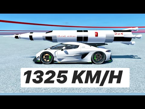 Koenigsegg Jesko with Saturn V Rocket Engine 1325 KM/H Top Speed at Endless Track