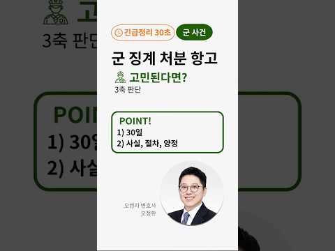 군징계 항고 30일: ‘사실·절차·양정’ 3축으로 판단(30초)