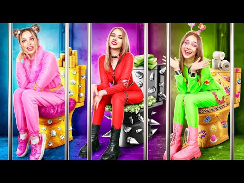 Chica Pobre VS Rica VS Millonaria en la Prisión || Prisionera Popular contra Impopular