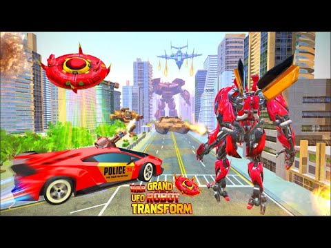 Grand Flying Car robot transform battle : Android Game play