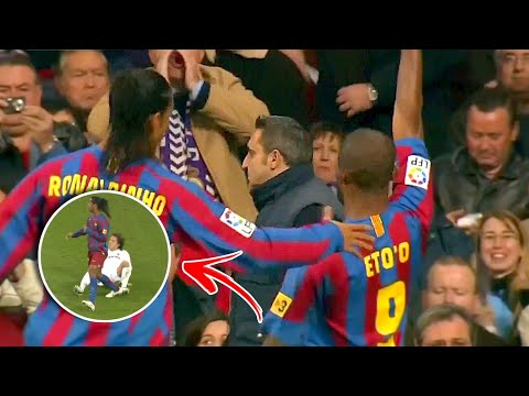 MAGICAL Moments Ronaldinho, Lionel Messi and Samuel Eto'o vs Real Madrid 2005-2006