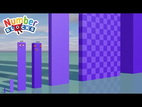Numberblocks Comparison 6 60 600 6000 60 000 to 6,000,000 Standing Tall Number Pattern
