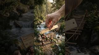 Broken Bridge is repaired by big hand | AI with Saleemi.