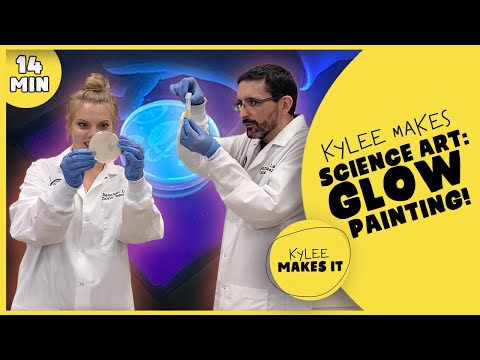 Kylee Makes Science Art: Glow Painting | Black Light Painting for Kids! | Petri Dish Kids Art Video