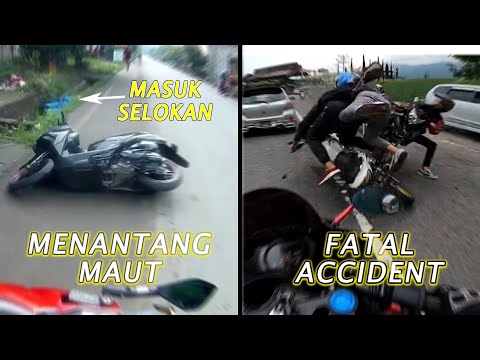 Scary Road Moments Accident - Kecelakaan Motor Adu Banteng Tabrakan Maut Korban Histeris
