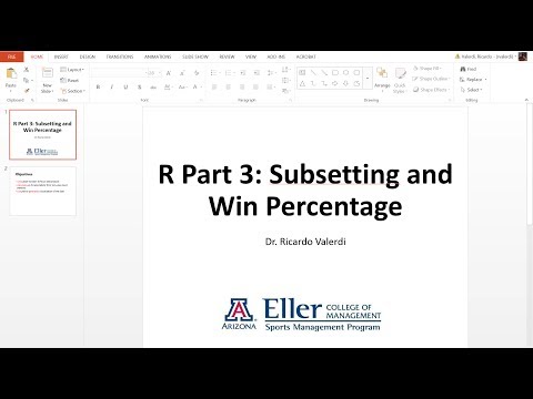 R Part 3 Subsetting and win percentage thumbnail