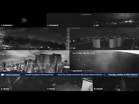 Multiple hits at Kramatorsk - Cams 1 & 2 - 10/27/2022