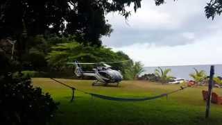 preview picture of video 'Helicopter landing at Drake Bay Wilderness Resort, Corcovado, Osa Peninsula, Costa Rica'