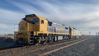 Pacific National light engines X48 and BL26 running around there hoppers at Gheringhap loop 4/5/2025