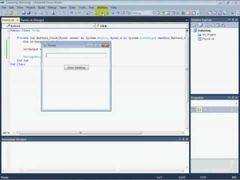 Vb Net Urdu Tutorial 9 Using Substring Method In Visual Basic