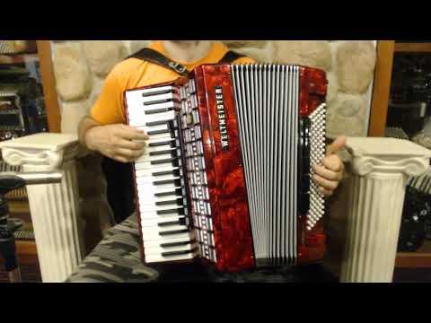 4837 - Red Weltmeister Serino De Luxe Piano Accordion LMMH 41 120 $1499