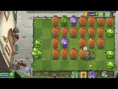 Pvz2: Vasebreaker Endless Zombies Vs Bonk-choy, Threepeater, Repeater ll Plants Vs Zombies 2 Wave-17