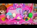 Baby doll play doh kitchen cooking play and surprise eggs play