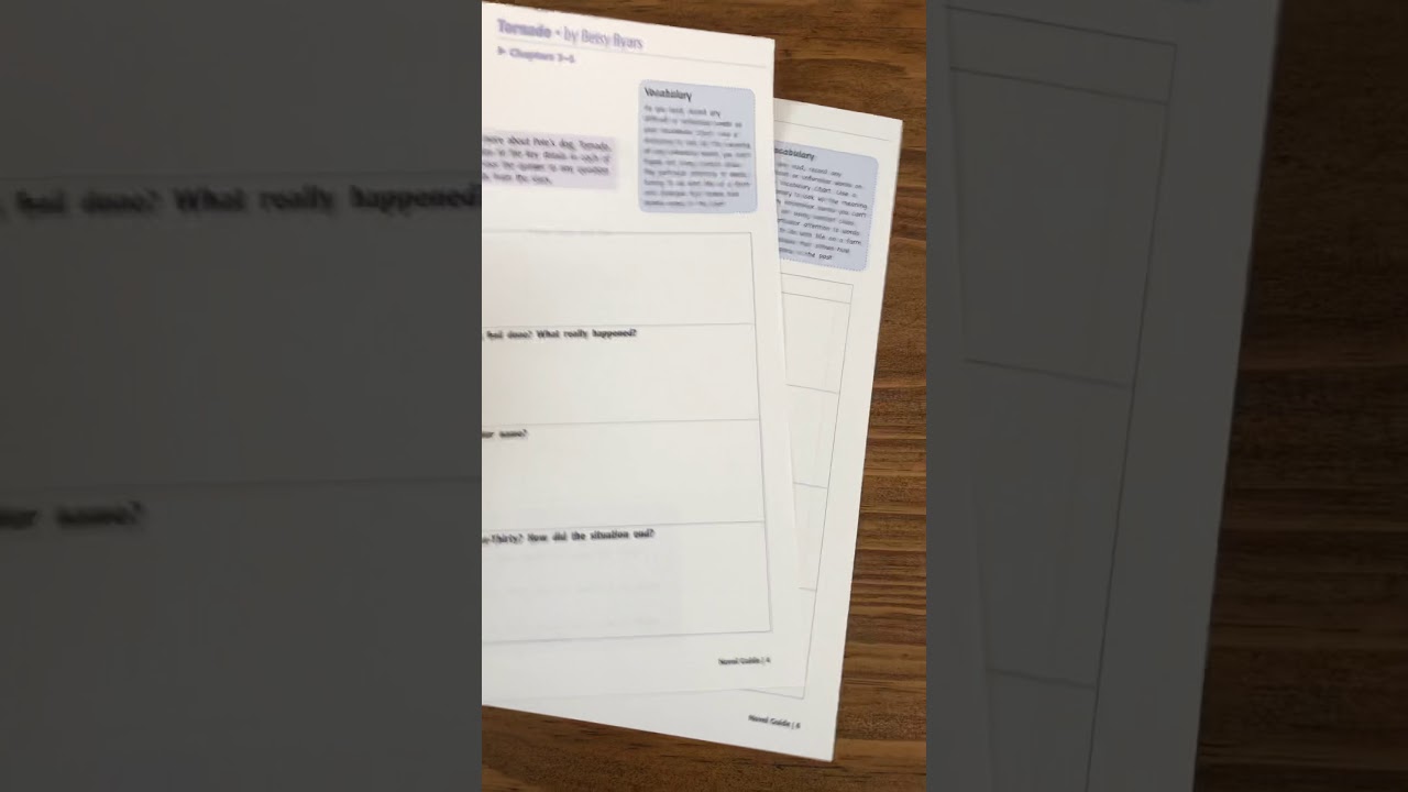 Tornado Novel Study Assignment