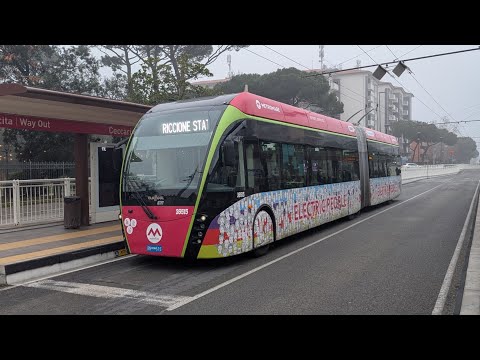 Metromare trolleybus BRT, Riccione-Rimini, Italy, January 2026