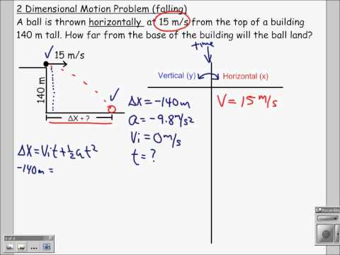 Two Dimensional Motion Example Problem 1