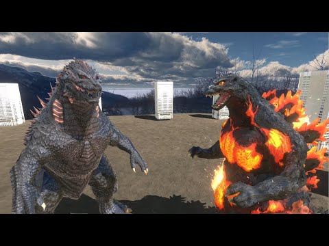 Godzilla Burning VS Gojira Battle ARBS Animal revolt Battle Simulator